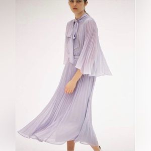 Self-Portrait Lilac Chiffon Midi Dress